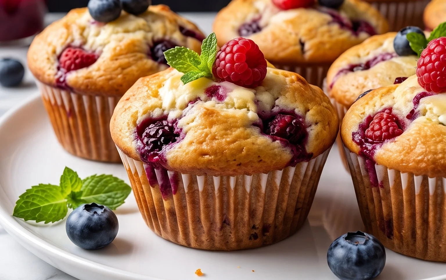 Berry Cream Cheese Muffins