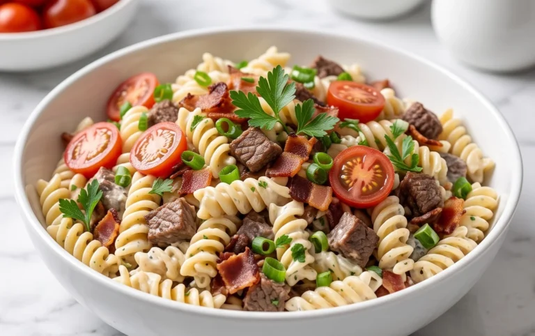 Beef Bacon Ranch Pasta Salad