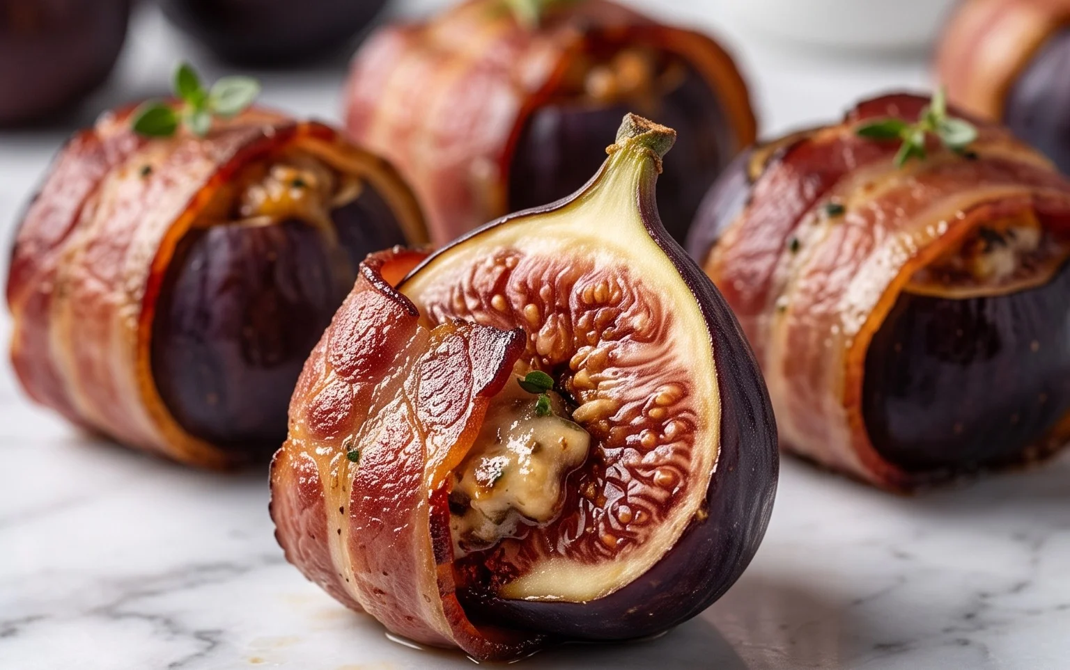 Beef Bacon Wrapped Stuffed Figs