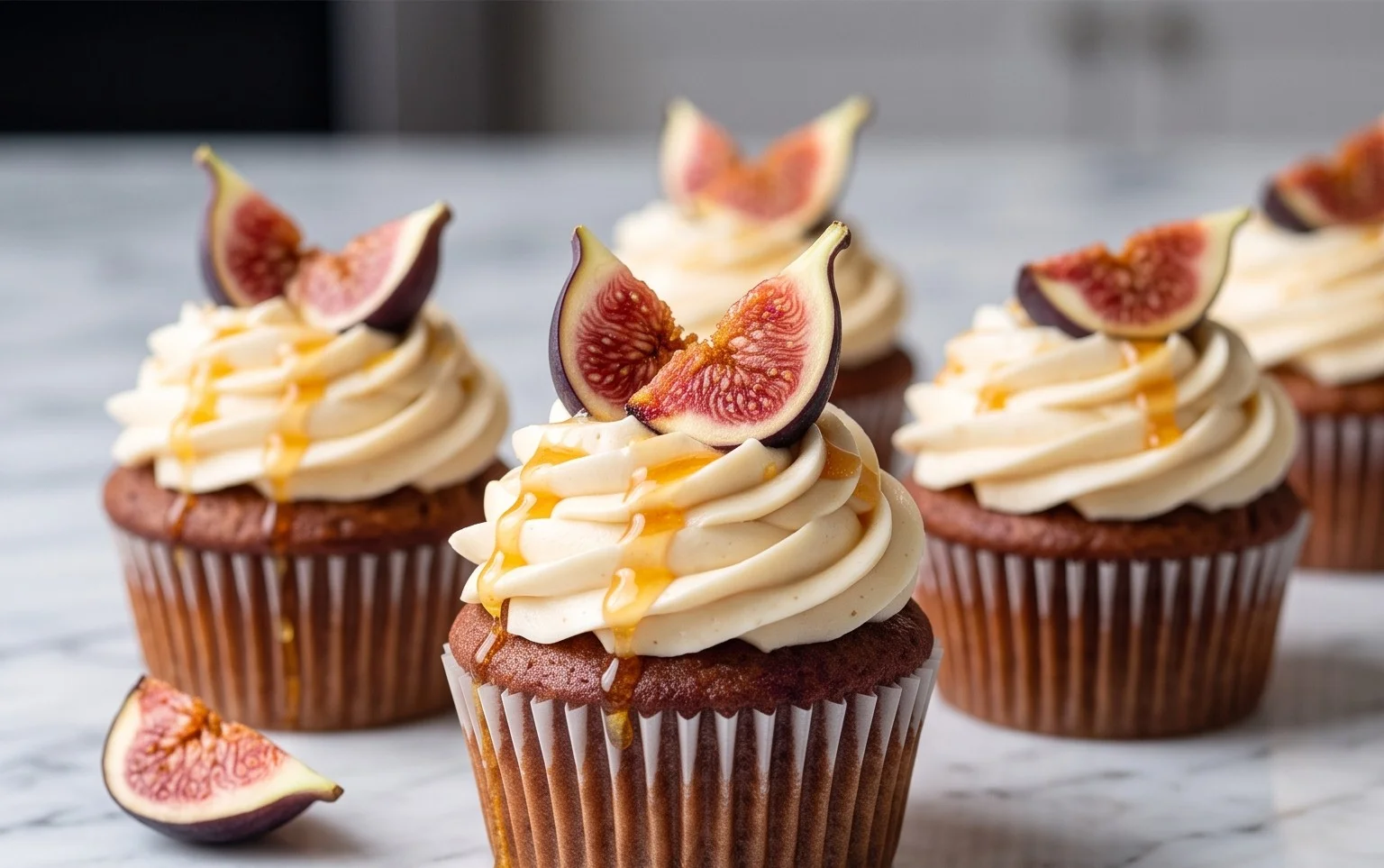 Fig Cupcakes with Honey Cream Cheese Frosting