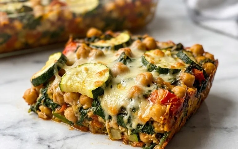 Spinach Zucchini Chickpea Bake